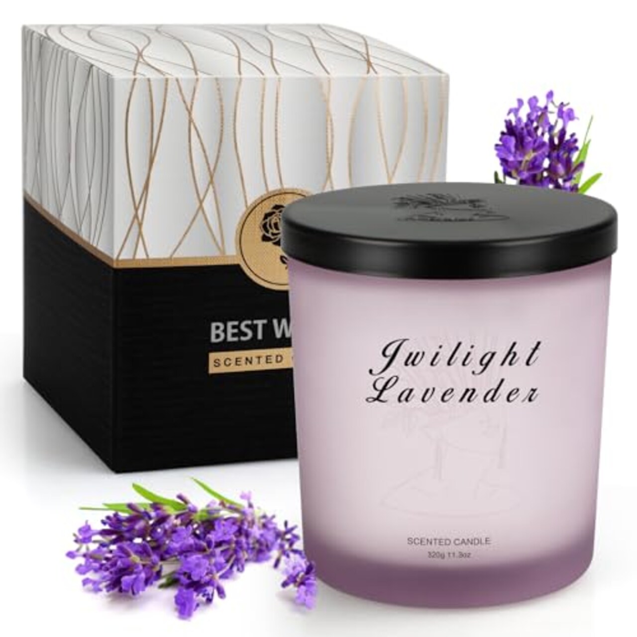 BXGRH Lavender Candles for Home, Candles for Home Scented, Candles Gifts  for Women, 11.3 oz Soy Candles, Up to 70 Hours Burn, Stress Relief Gifts  for Women, Birthday, Mother's Day, Christmas Gift